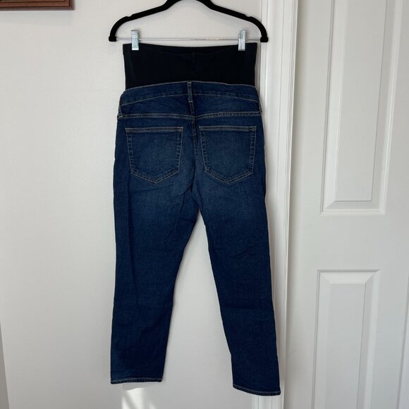 GAP Maternity True Waistband Full Panel Vintage Slim Jeans - Dark Indigo - 28S - Picture 7 of 11